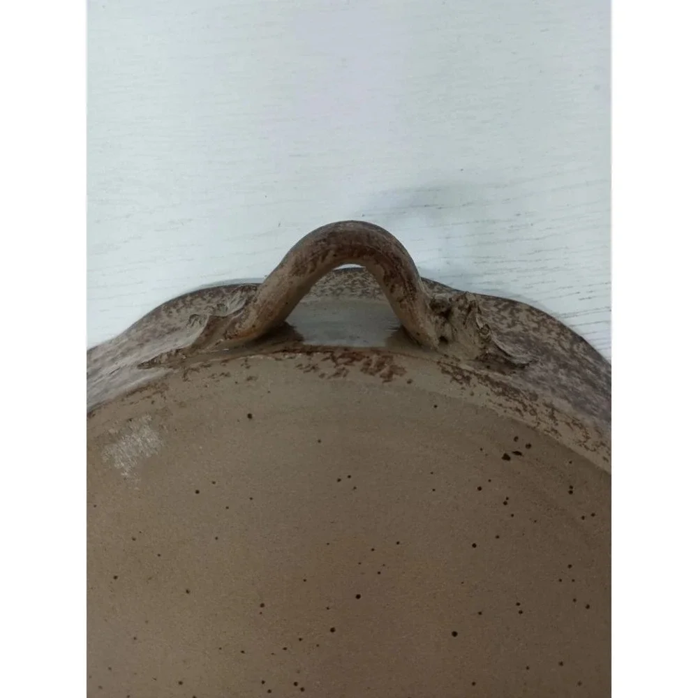VTG Pottery Running Horse Wall Plate Brown Stoneware‎ Hand Made Country